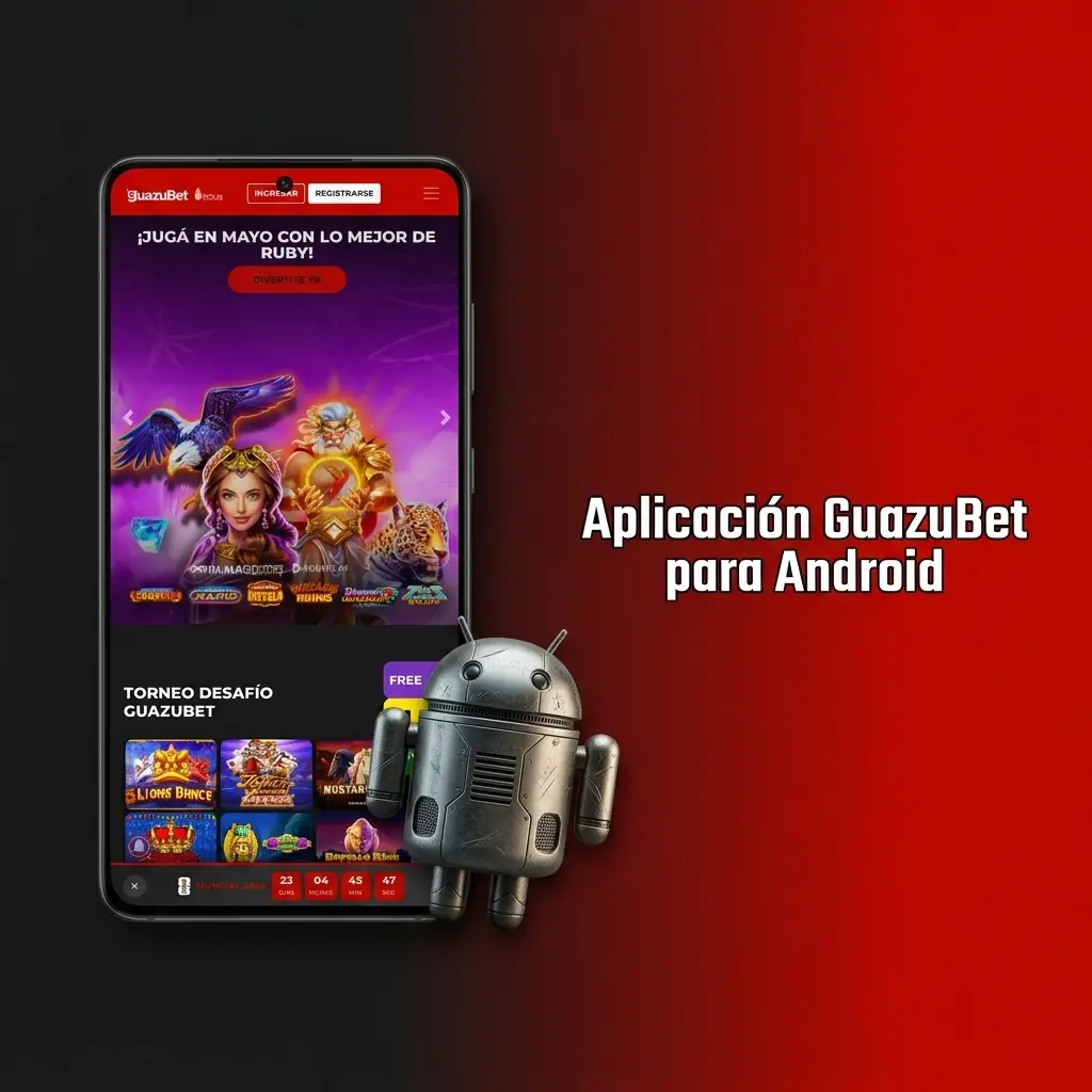Aplicación GuazuBet para Android con apuestas deportivas y casino, descarga gratuita disponible para móviles